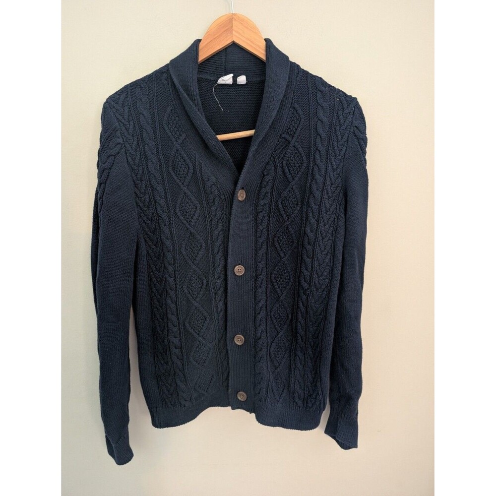 Gap Navy Cable Knit Aran Cardigan Size 14-16